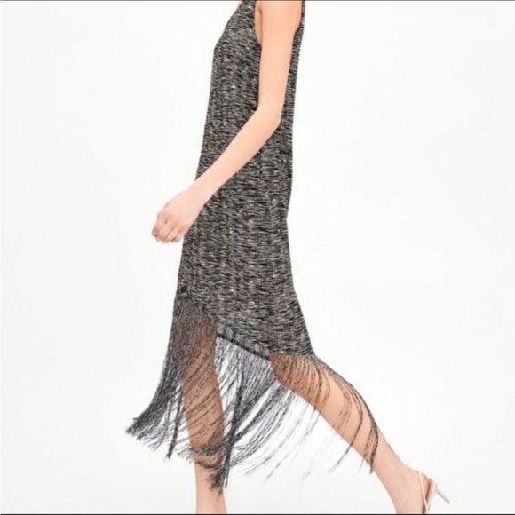 Zara Trafulac Fringe Dress Small - Picture 2 of 7